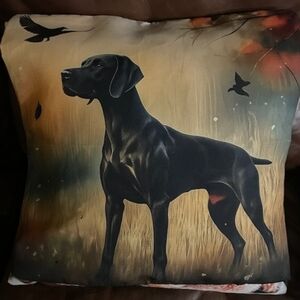 Black Dog Decorative Pillow